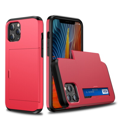 For iPhone 17 16 15 14 13 12 Pro Max 11 XR XS Hard Wallet Card Holder Case Cover