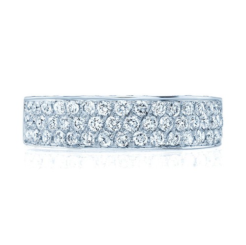 Alliance Argent 925 Taille 58 - Pavée 3 Rangs De Diamants CZ, Marque Dolly-Bijoux, Neuve