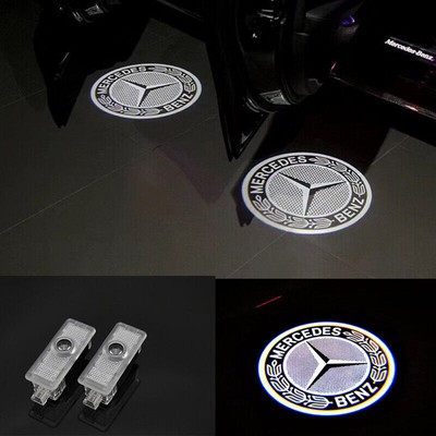 2X LED Car Door Light HD Courtesy Ghost Shadow Projector For Benz CLA CLS C E