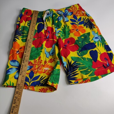 Polo Ralph Lauren Men's Sz S Yellow Hawaiian Floral Spa
