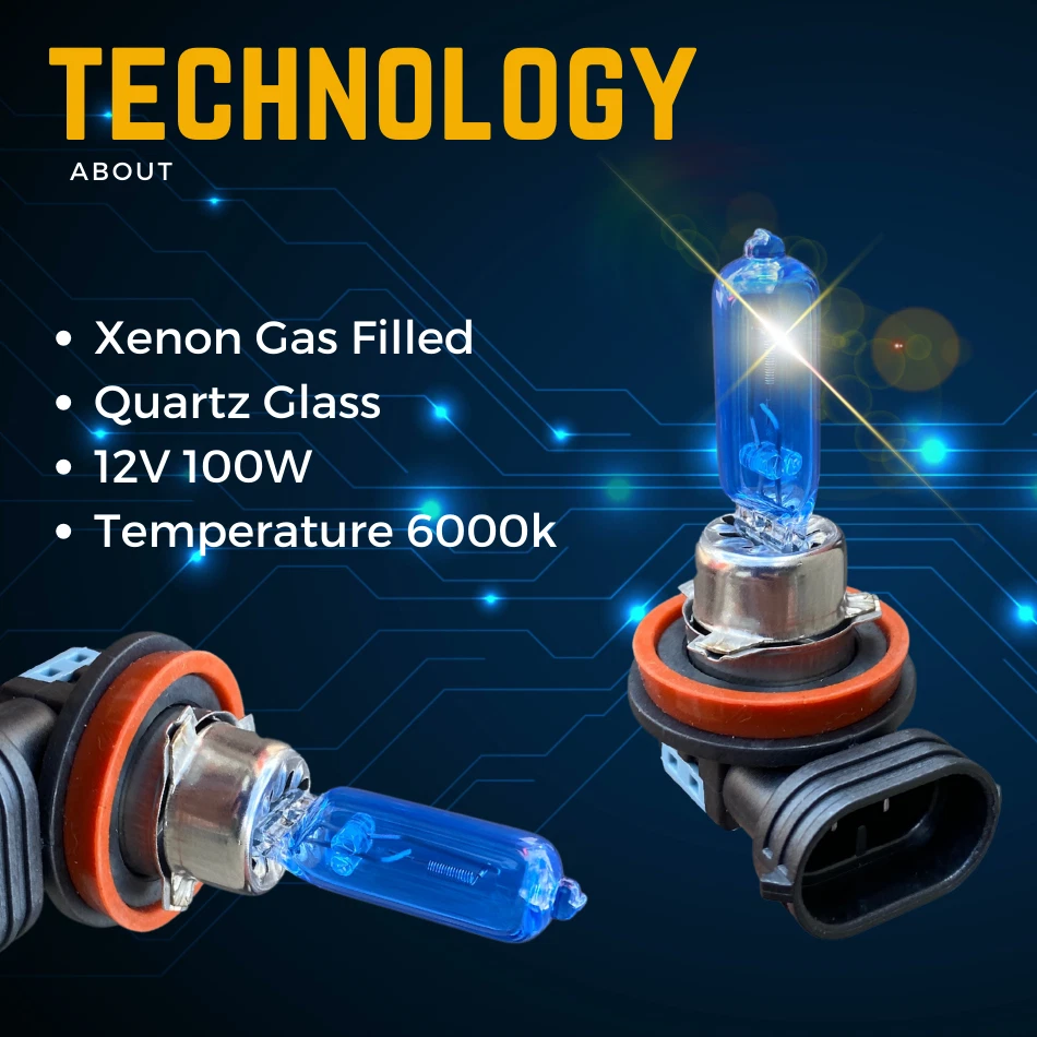 H9 Xenon White Headlight 100w Fog light Super Hid Halogen Car 709 Bulbs 12v  - Image 3 of 4