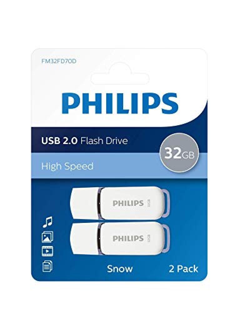 Unit  flash USB Philips Snow Edition 32 GB, USB 2.0, confezione da 2 - NUOVO