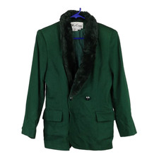 Oleg Cassini Petite Jacket - Small Green Wool