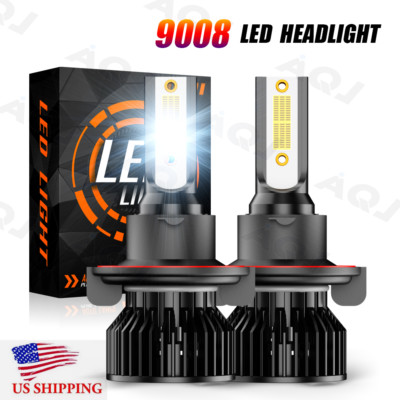 Nartoup H13 9008 Led Headlight Bulbs Kit High Low Beam 6000K Super Bright White
