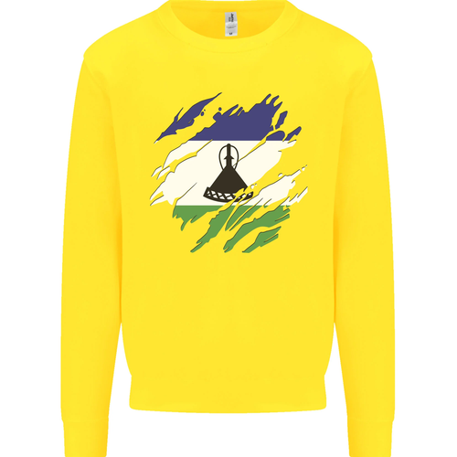 Torn Lesotho Flag Basotho Day Football Kids Sweatshirt Jumper - Picture 37 of 97