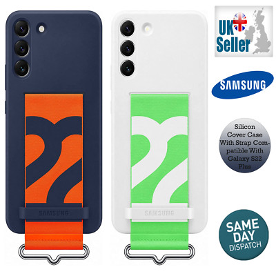 Offizielle Samsung Silikon Hülle Case mit Band kompatibel mit Galaxy S22 Plus