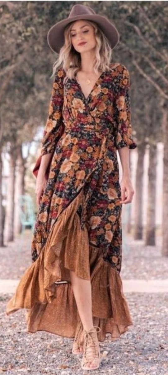 chinese dress ladies Vintage 1990s Deadstock Dark Autumnal Floral Rayon Long Sleeve Button – Ian  Drummond Vintage main image 1