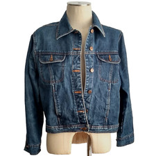 Vtg Bill Blass Denim Jean Jacket Womens M Trucker Coat Pockets 80s 90s Jeanswear