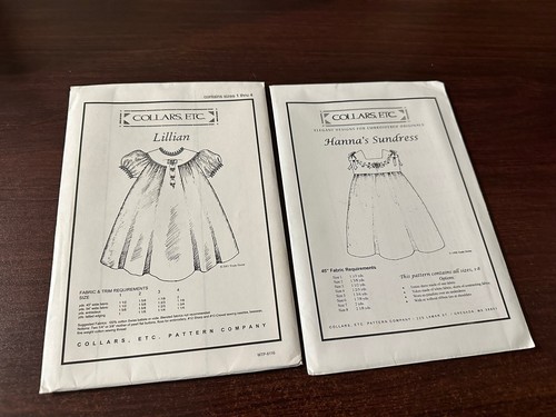 Collars Etc. Sewing Pattern Lot x21 Uncut Girls Dresses Embroidery Designs - Picture 9 of 14