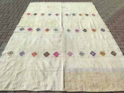 Vintage Turkish Kilim, Area Rugs, Modern Rug Carpet Floor Kelim Rugs 80''x111''