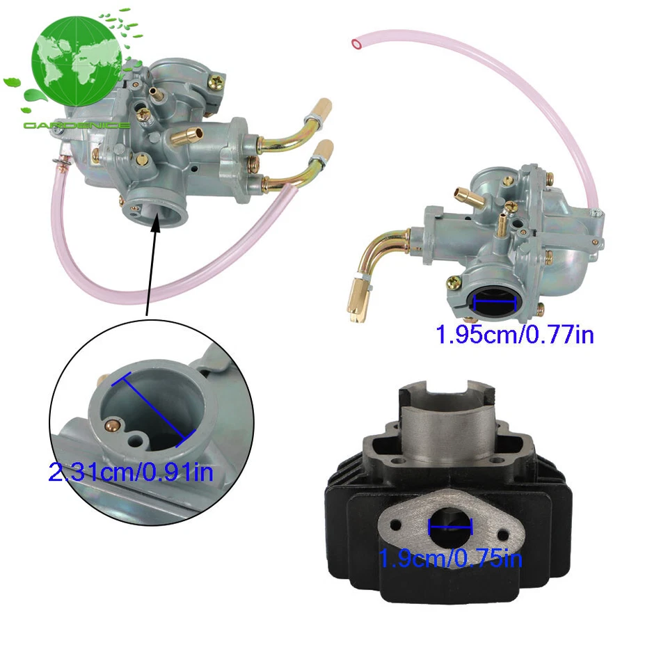Kit Big Bore Top End 50cc Cilindro de pistón Carb 1981-2023 para Yamaha PW 50 PW50 Big Bore Kit 1981-2023 Foto 2 de 4