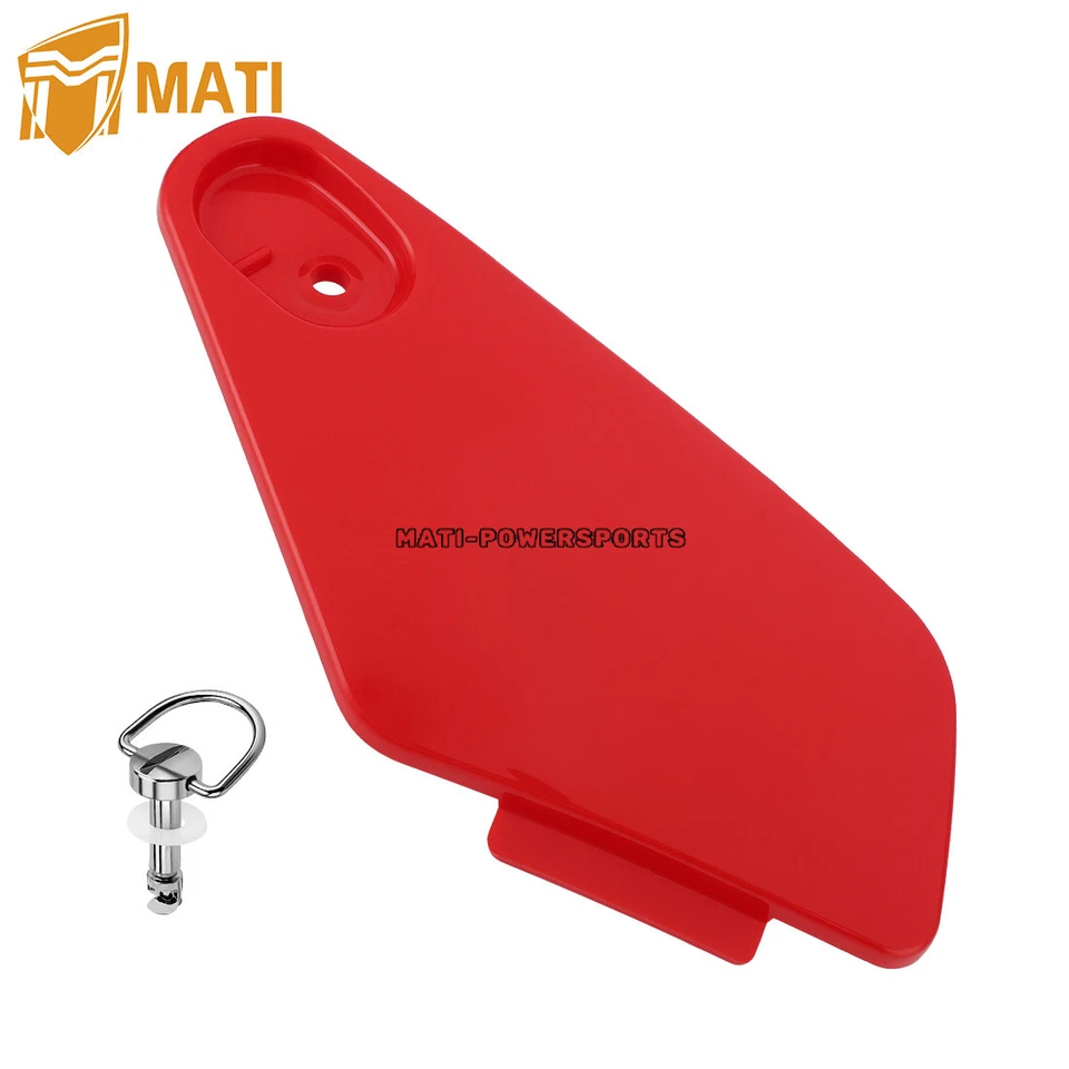 Cubierta de tapa de caja de almacenamiento roja y pasador de bloqueo de perno para Honda Rancher 350 TRX350 2004-2006 Foto 3 de 4