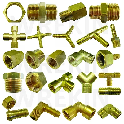 WREKIN BRASS REDUCING HEXAGON BUSH SOCKET NUT HOSE TAIL CONNECTOR MALE FEMALE ADAPTOR
