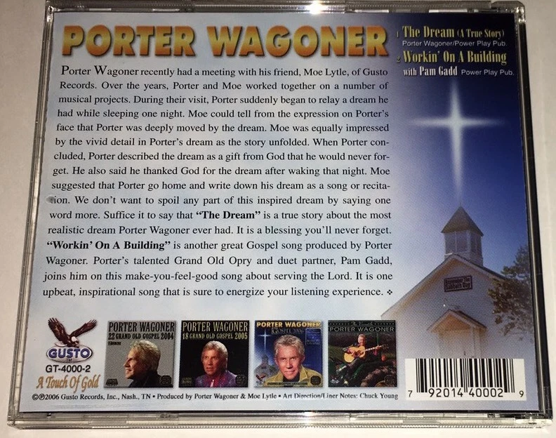 Porter Wagoner The Dream & Workin' On A Building Cd 3W Foto 2 de 2