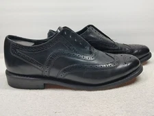 Executive Imperials 372 Black Leather Wingtip Saddle Oxford Shoes Mens SIZE 11E