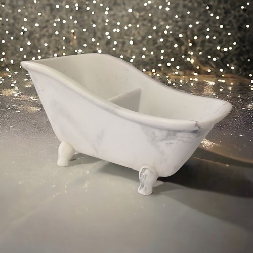 Clawfoot Bath Tub Planter Ceramic Vase Candle Holder Body Care Holder Marbled - Picture 19 of 19