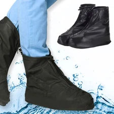 Reusable Waterproof Shoe Covers Anti-slip Rain Boots Overshoes Zipper Protection