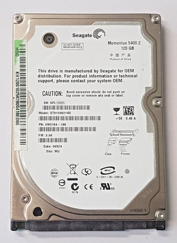 120 GB SATA Seagate Momentus 5400.2 ST9120821AS 8MB HDD 2.5" interne Festplatte