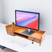 Holz Schreibtisch Organizer Computer MonitorstäNder Riser Stand Desktop Ablage