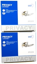 SHIELD SECURITY PRIVACY Lockset - Grade 3, 4 Way Latch, Easy Install - LOT of 2