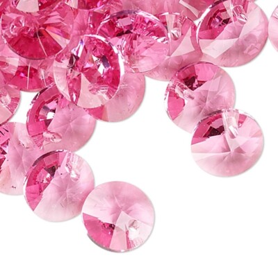Drop, 12 Swarovski 6mm Xilion Rivoli Rose Crystal Mini Disc Drop