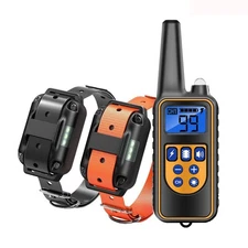 For 2 Dogs Shock Training Collar Remote Control Rechargeable Waterproof Trainer