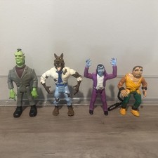 Lot of 4 The Real Ghostbusters 6" Monster Figures Kenner 1989 Dracula Wolfman