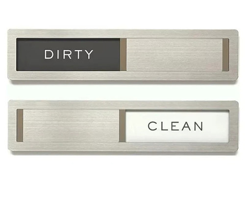 Dishwasher Magnet Clean Dirty Sign, Premium Stainless Steel Black and White
