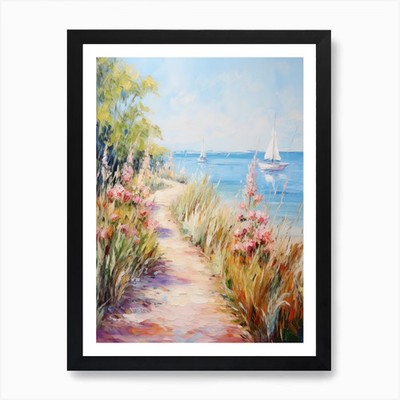 Weg zum Meer 4 Kunstdruck gerahmt gerahmt Wandbild Poster Leinwanddruck Bild