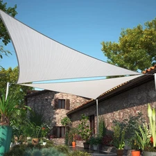 8 X 8 X 8 Grey Triangle Sun Shade Sail Upf50 Canopy Smtapt08 Fabric Cloth Scr