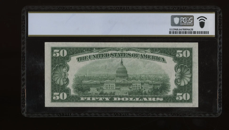 DBR 1934-A $50 FRN Chicago Mule Fr. 2103-Gm PCGS-B 64 PPQ Serial G07014074A - Image 2 of 2