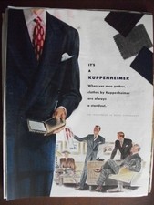 VTG Magazine Ad 1947 Orig Clothing Mens Suits It's A KUPPENHEIMER Men Gather