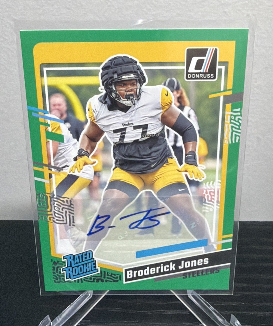 Broderick Jones Panini Donruss #385 Autograph-Green