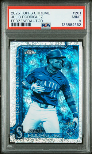 Julio Rodriguez 2025 Topps Chrome #261 Frozenfractor -1/0 SSP PSA9 MINT Mariners