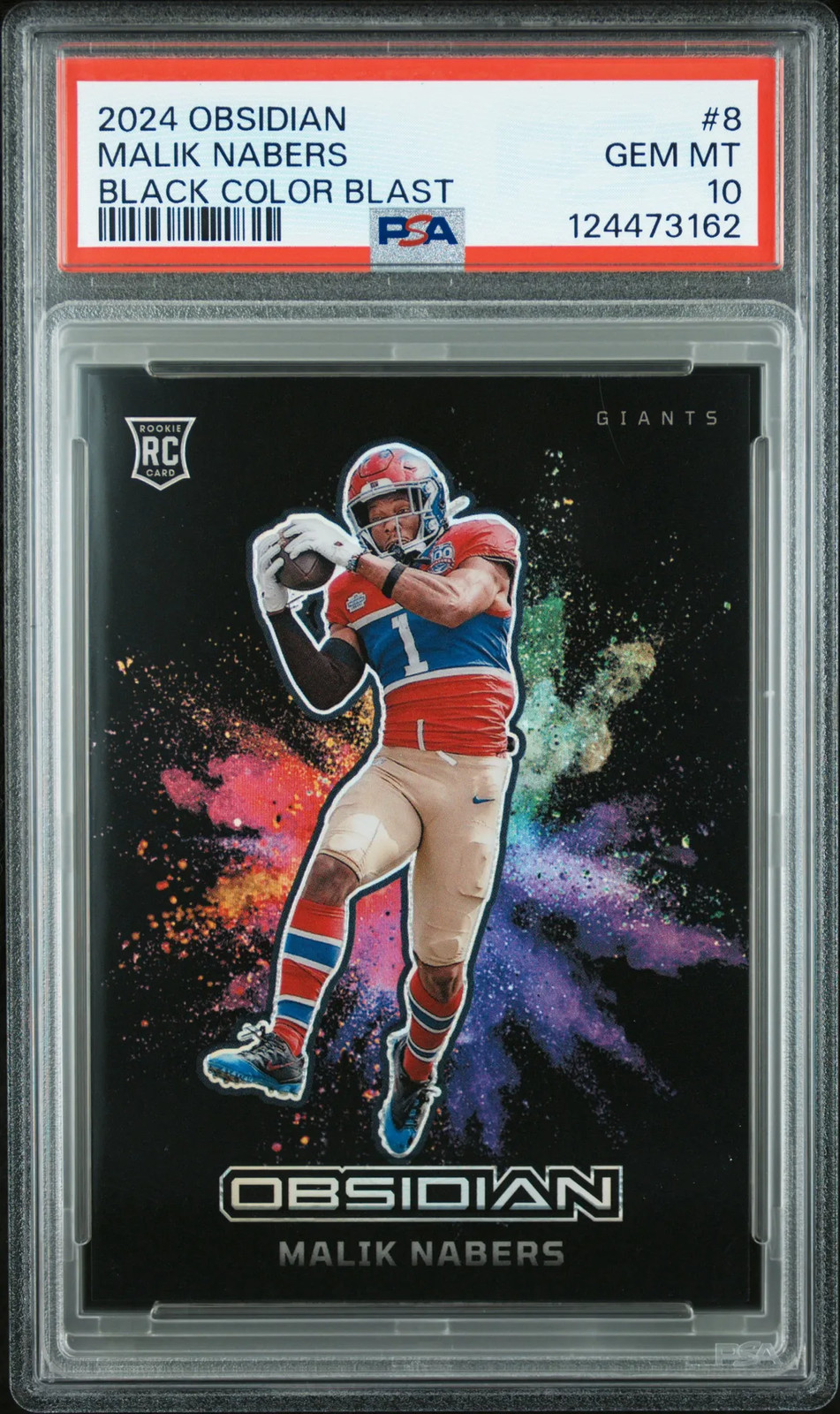 Malik Nabers Panini Obsidian Black Color Blast #8 Base