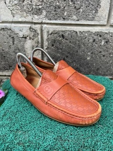 Mocassins en cuir orange pour homme Gucci 322929 GG États Unis 6,5