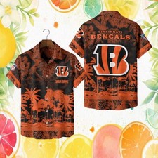 Personalized Cincinnati Bengals Orange amp Black Hawaiian Custom Name NFL