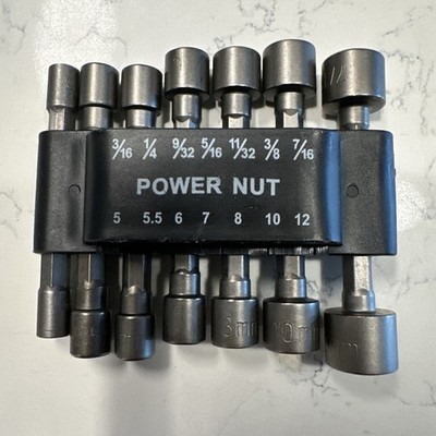 14 Piece Hex Shank Nut Driver Socket Set Drill Bit Set