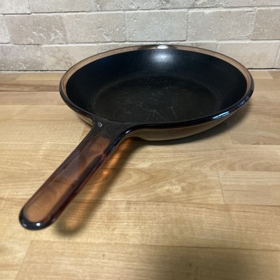 Vintage Visions Amber by Corning 10  Nonstick Skillet No Lid USA made