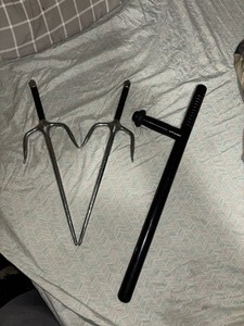 Japanese Oni Ninja Metal Martial Arts Octagon Sai Set Cosplay Costume