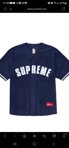 Maillot de baseball Supreme Ultrasuede Mesh bleu marine