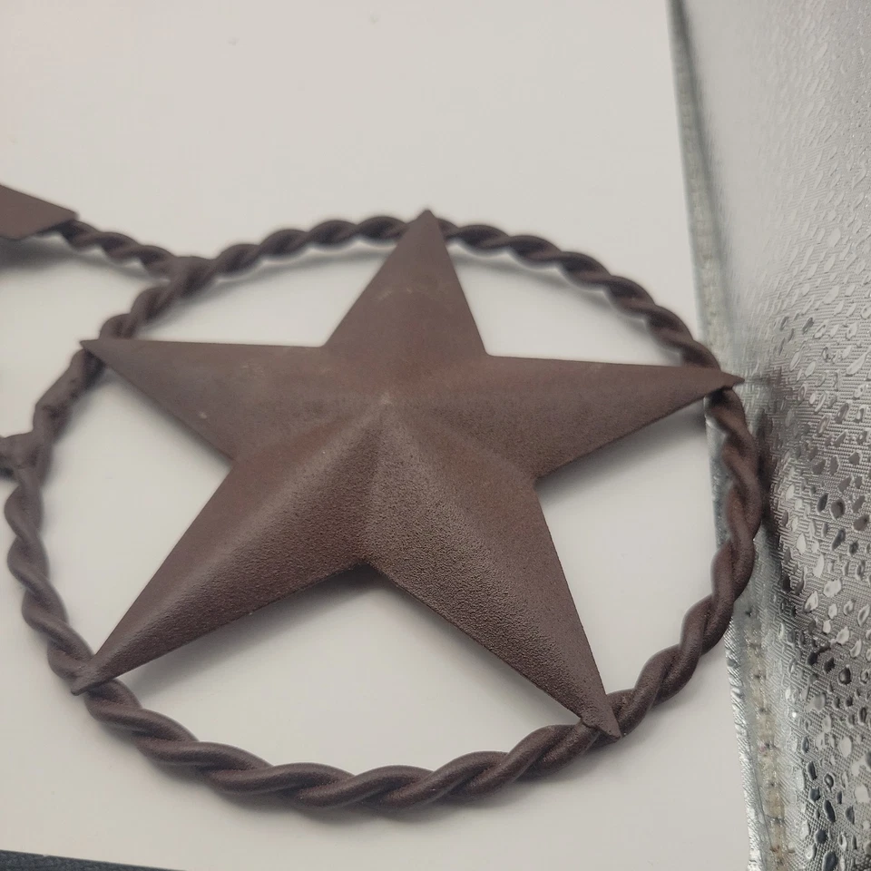 Cuerda Texas Longhorn & Stars rústica metal acabado cobre 24 pulgadas decoración de pared rústica Foto 2 de 4