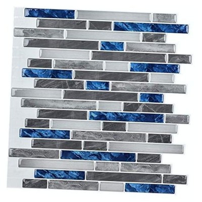 Peel & Stick Brick Kitchen Backsplash - Self-Adhesive Wall Tile Stone - Blue