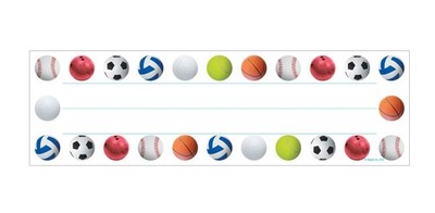 Hygloss Products Sports Balls Kids Name Plates for Desks Cubbies Lockers   9.5 x
