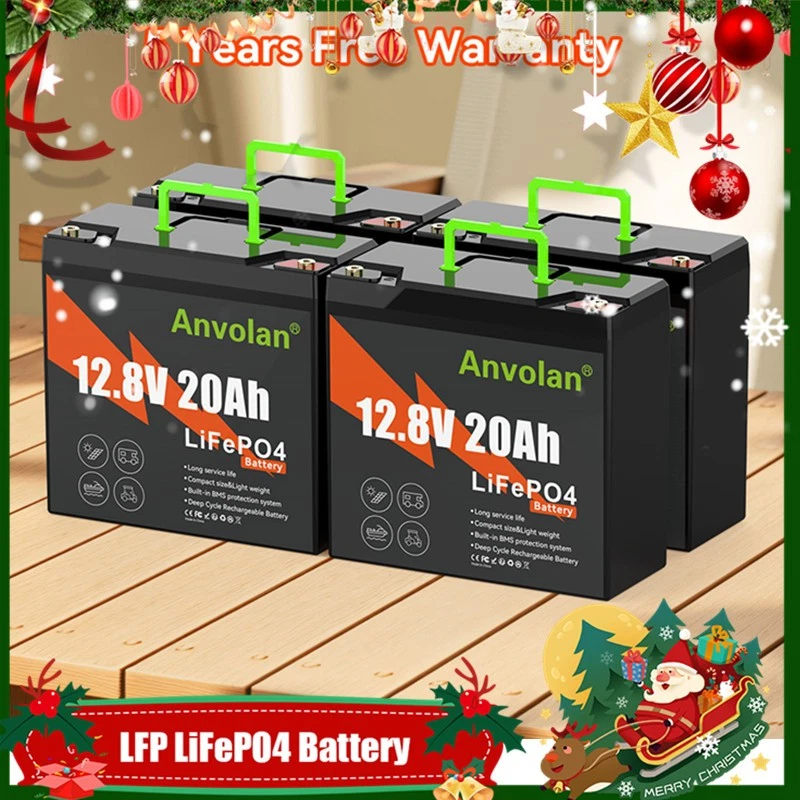 ANVOLAN 1X/2X/3X/4X Akku LiFePO4 12V 20Ah LithiumBatterie BMS für Wohnmobil Solaranlage