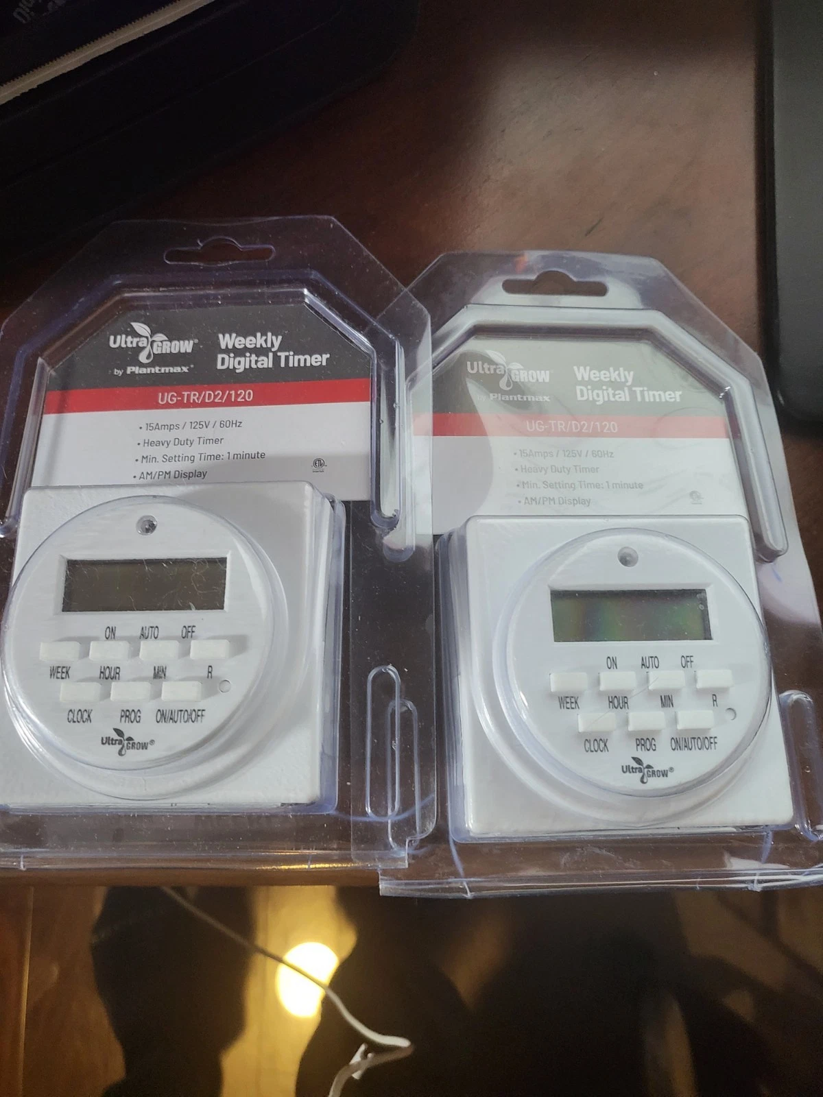 Lot Of Two 120V Digital Programmable 7-Day Timer Double 3-Prong Outlet