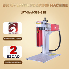 JPT 5W UV Fiber Laser Marking Machine with Water Chiller for wood glass marking