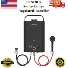 Propane Water Heater, 1.58GPM 6L Portable Tankless Water Heater with Handle & Ov