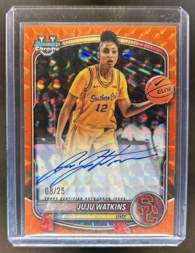 2025-26 Bowman JuJu Watkins Chrome Prospect Auto Orange Geometric Refractor #/25