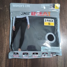 32 Degrees Women's 2 Pack Heat Base Layer Pant Black Small